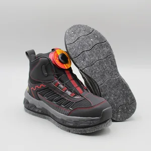 New Unisex High-top Steel Toe Winter Fishing Shoes Mesh Upper Reusable EVA Outsole Felt Bottom Reef-climbing Waterproof