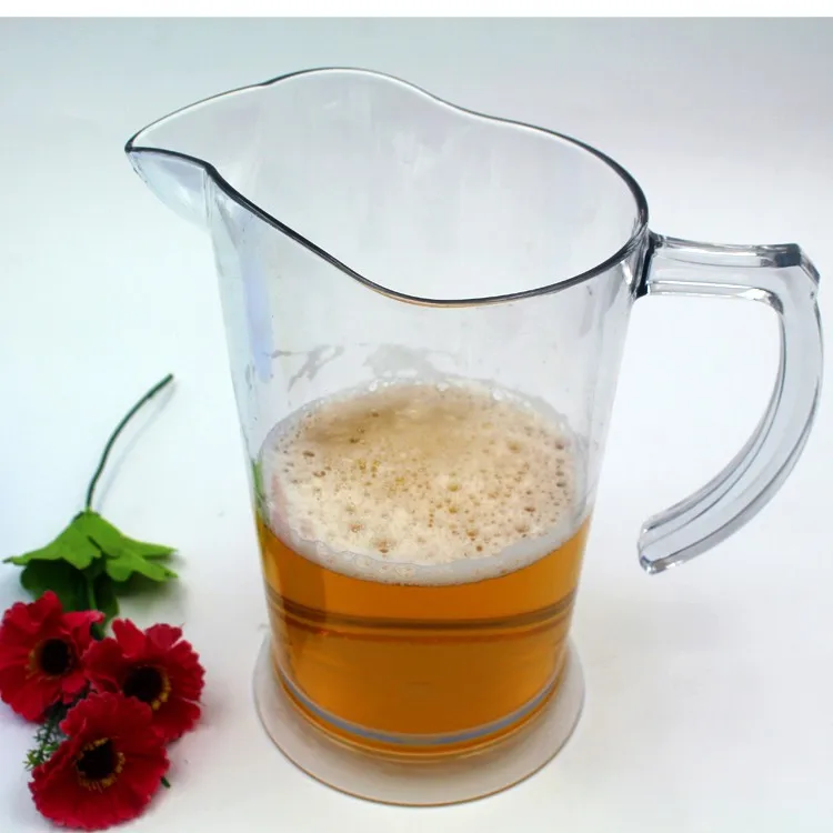 Customized Plastic Beer Pitchers 60oz Stackable Ice Beer Pitcher Water
