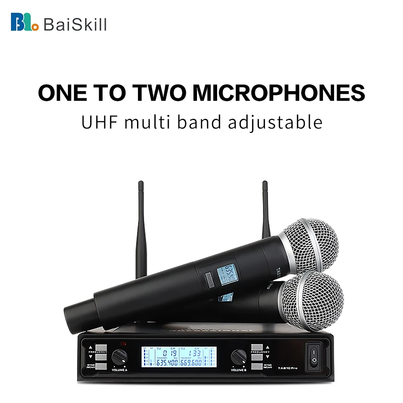Bk U3003 Dual Channel Cordless Microphone Professional Handheld ...