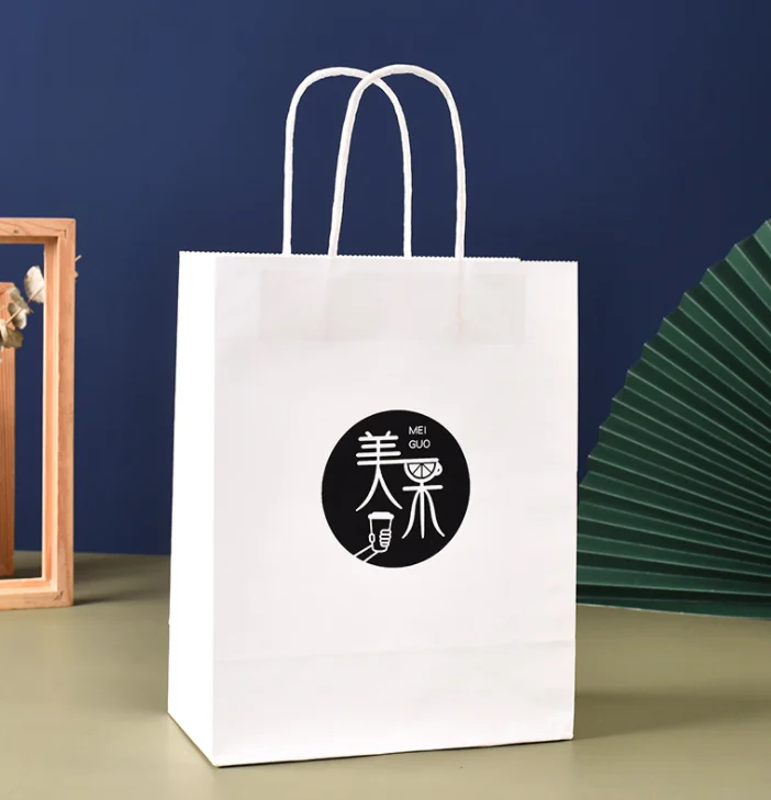 130g in Stock Shopping Gift Handle Craft Print Food Takeaway