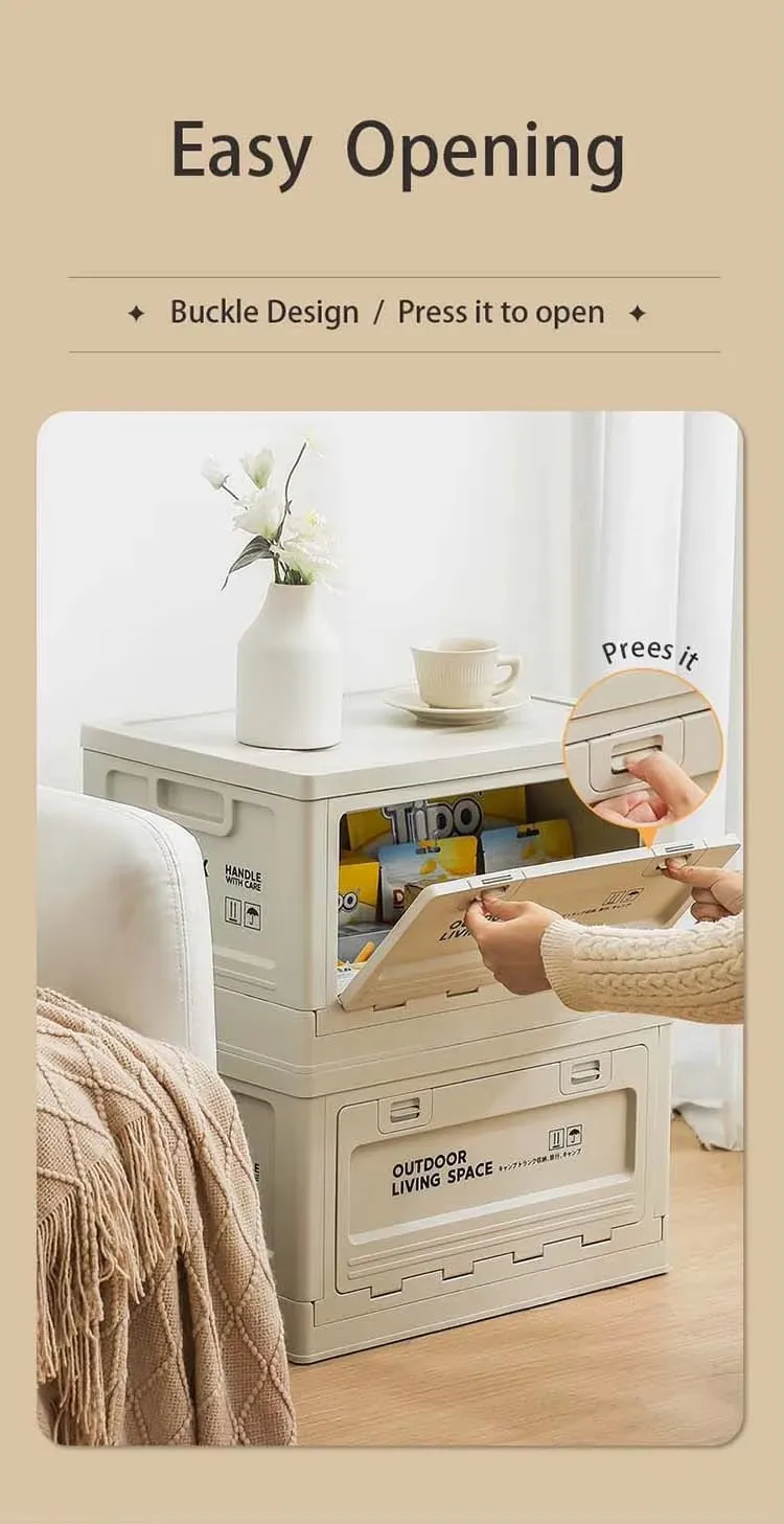 Large Plastic Storage Box with Side Opening Door Injection Technics Rectangle Shape for Car Trunk Camping Toy Storage manufacture