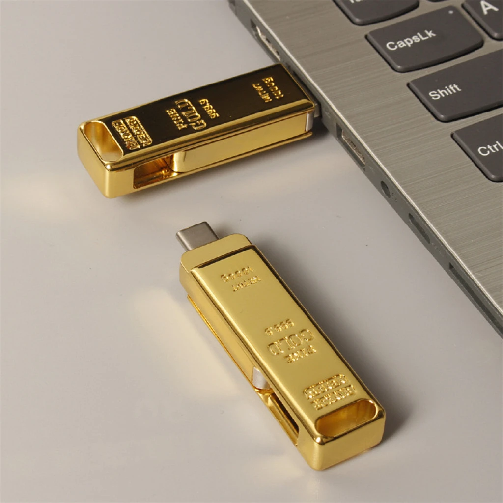 High-end Gold Bar OTG USB Flash Drive - Customizable Logo