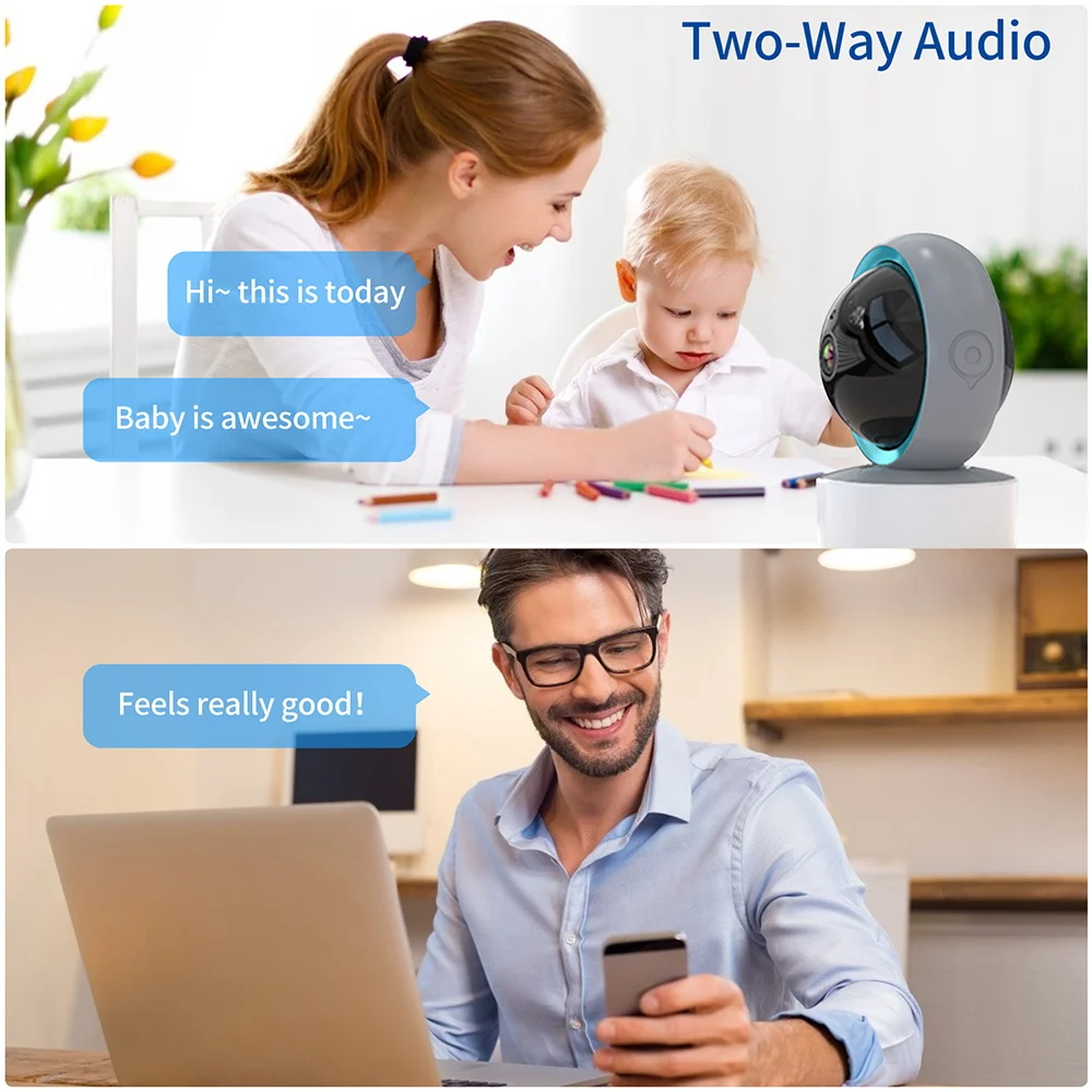 Tuya 2MP 3MP 5MP Cloud Smart Light Wifi Camera AI Wireless IP 2 ways Camera Security Surveillance h.265 Wifi Lamp Camera