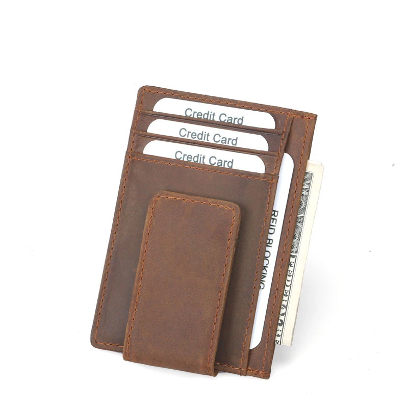 Custom Logo Vintage Cow Genuine Leather Wallet - RFID Blocking