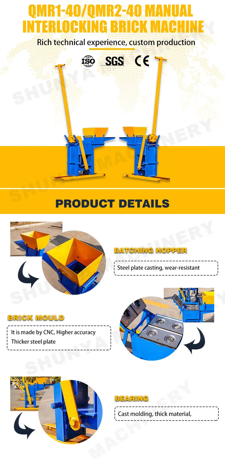 QMR2-40 Manual Press Clay Mud Brick Making Machine for Sale