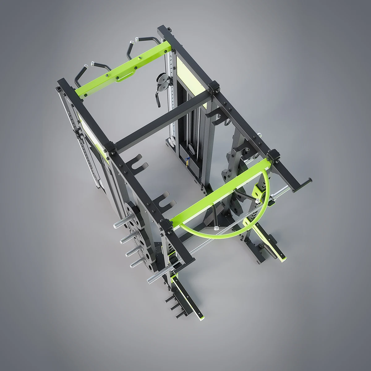 ラットプルダウンマルチスミスマシン付きパワーラックレッグプレス