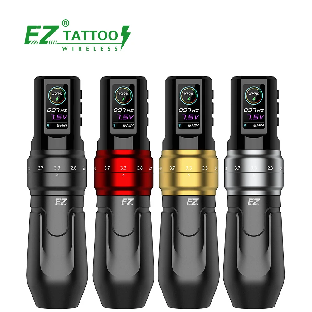 EZ Tattoo P3 Pro Matte Grip Adjustable Stroke Length Permanent Wireless Tattoo Pen Machine with Bluetooth Connection