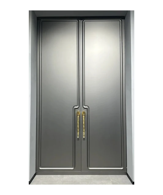 Wholesale Contemporary Modern Anti-Theft Copper-Steel Single Double Entrance Door Rural Courtyard Exterior Front Entry