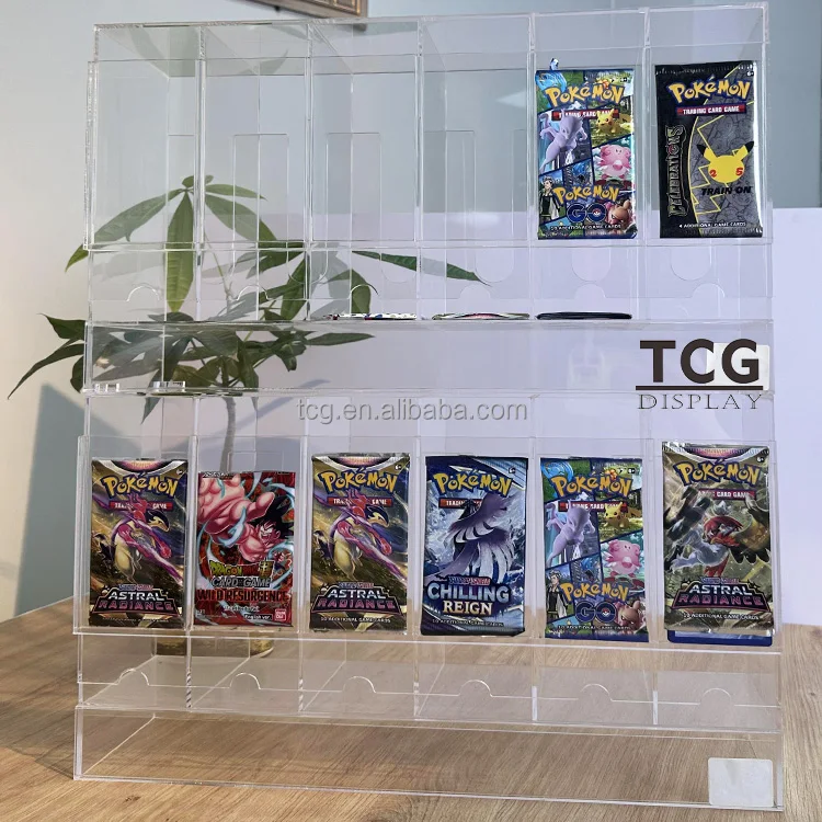 TCG Super Clear Pokemon TCG Card Booster Pack Dispenser Durable Acrylic  Display Level up Your Magic Draft Night Card Pack Holder| Alibaba.com
