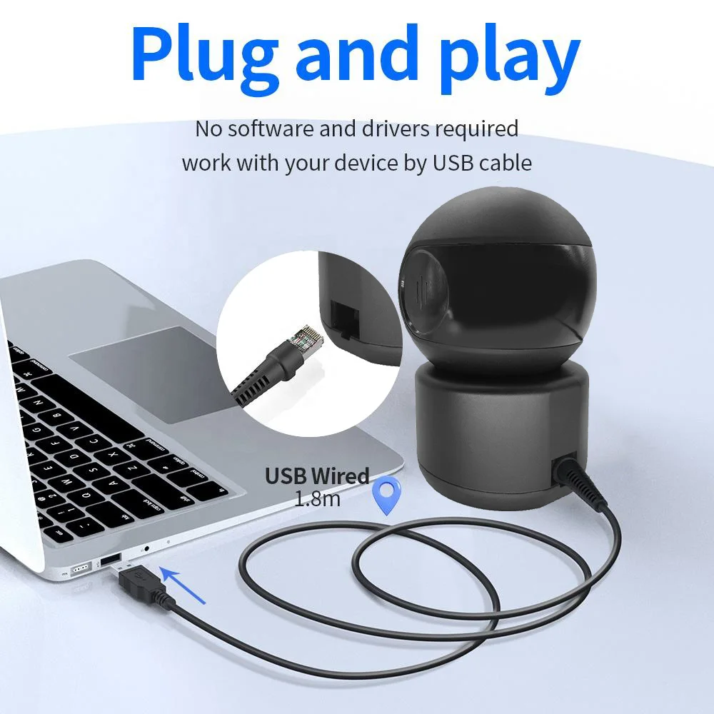 Wholesale 1D 2D QR CODE Waybill Desktop Supermarket Handheld Usb Presentation Barcode Scanner