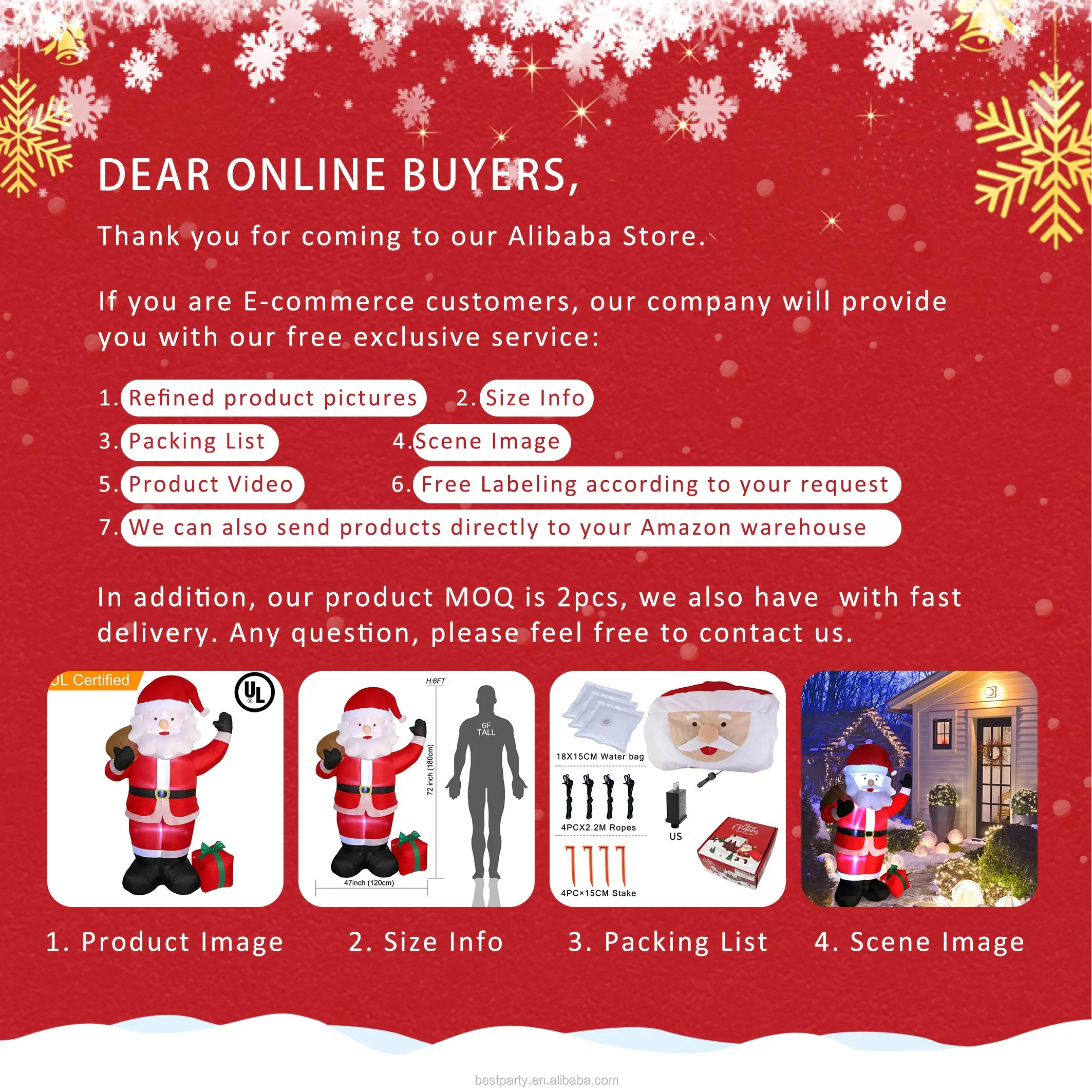 Ourwarm Outdoor Yard Display Big Inflat Gingerbread Man Christmas