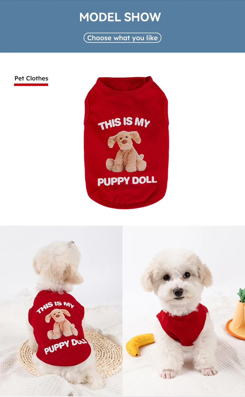 New Summer Thin Anti-hair Pet Clothes Bear Vest Than Bear Chihuahuas Small and Medium-sized Dog Clothes Cross-border factory