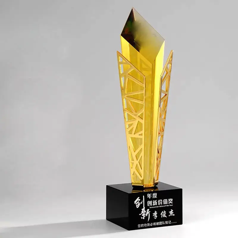 New design trophy and medal manufacturers blank crystal trophy crystal glass awards trophies