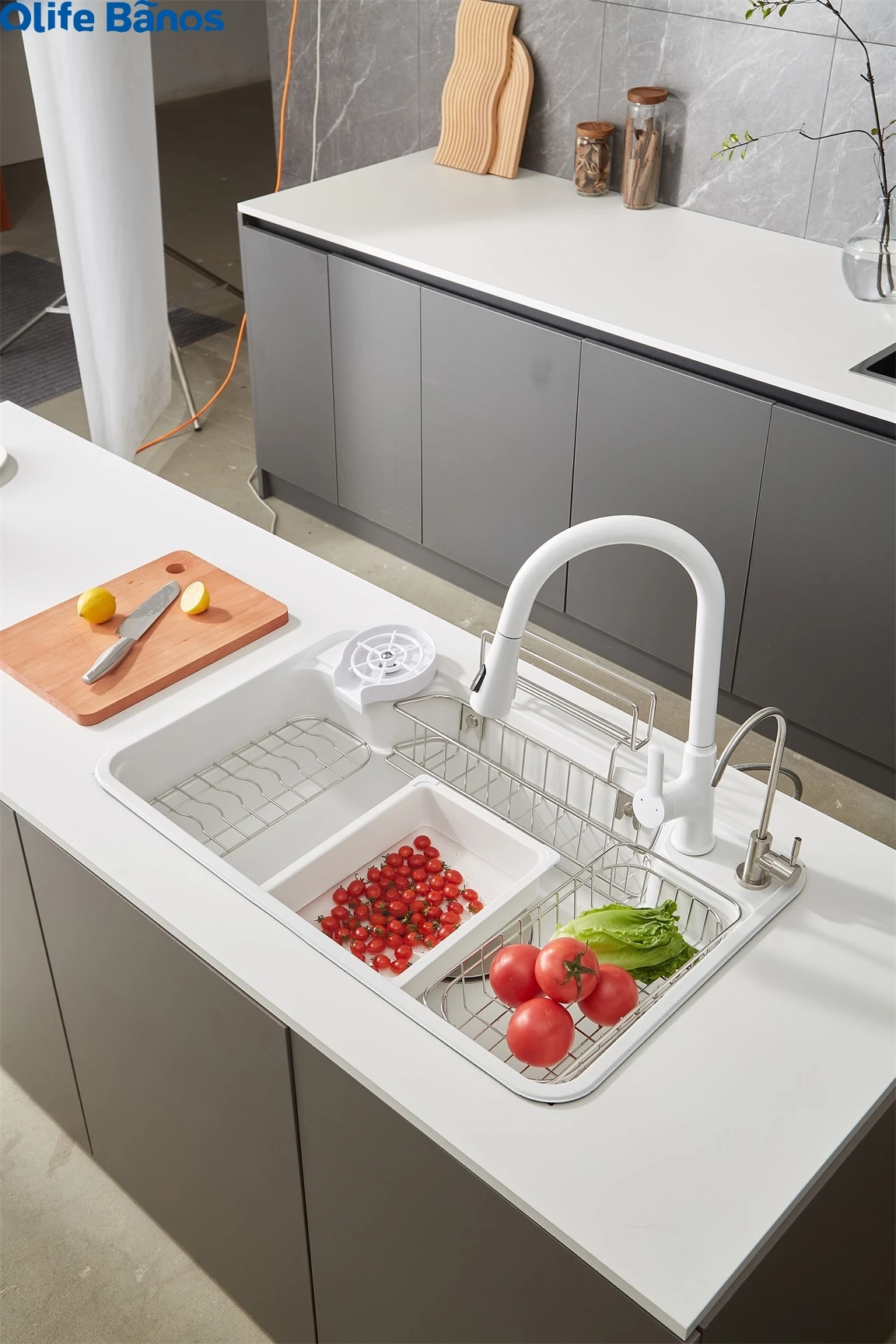 Hot White 304 stainless steel thickening kitchen sink modern multifunctional sink kitchen new design high-capacity kitchen sink factory