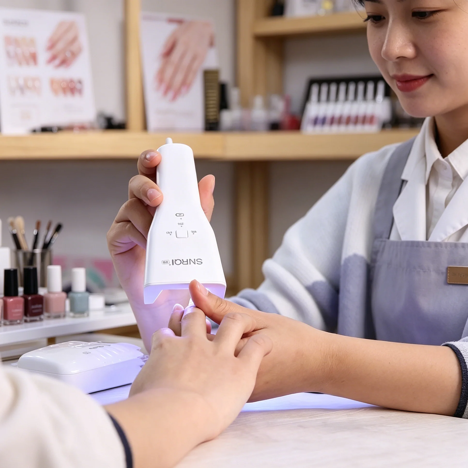 SNRQI Rechargeable UV LED Nail Lamp - Portable, Handheld 9W Nail