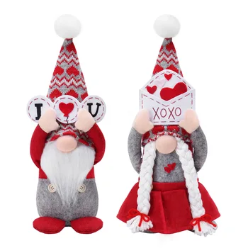 Faceless Gnome Plush Doll Buffalo Plaid Nordic Gnome Land God Doll Halloween Xmas Valentines Gifts Valentines Decor