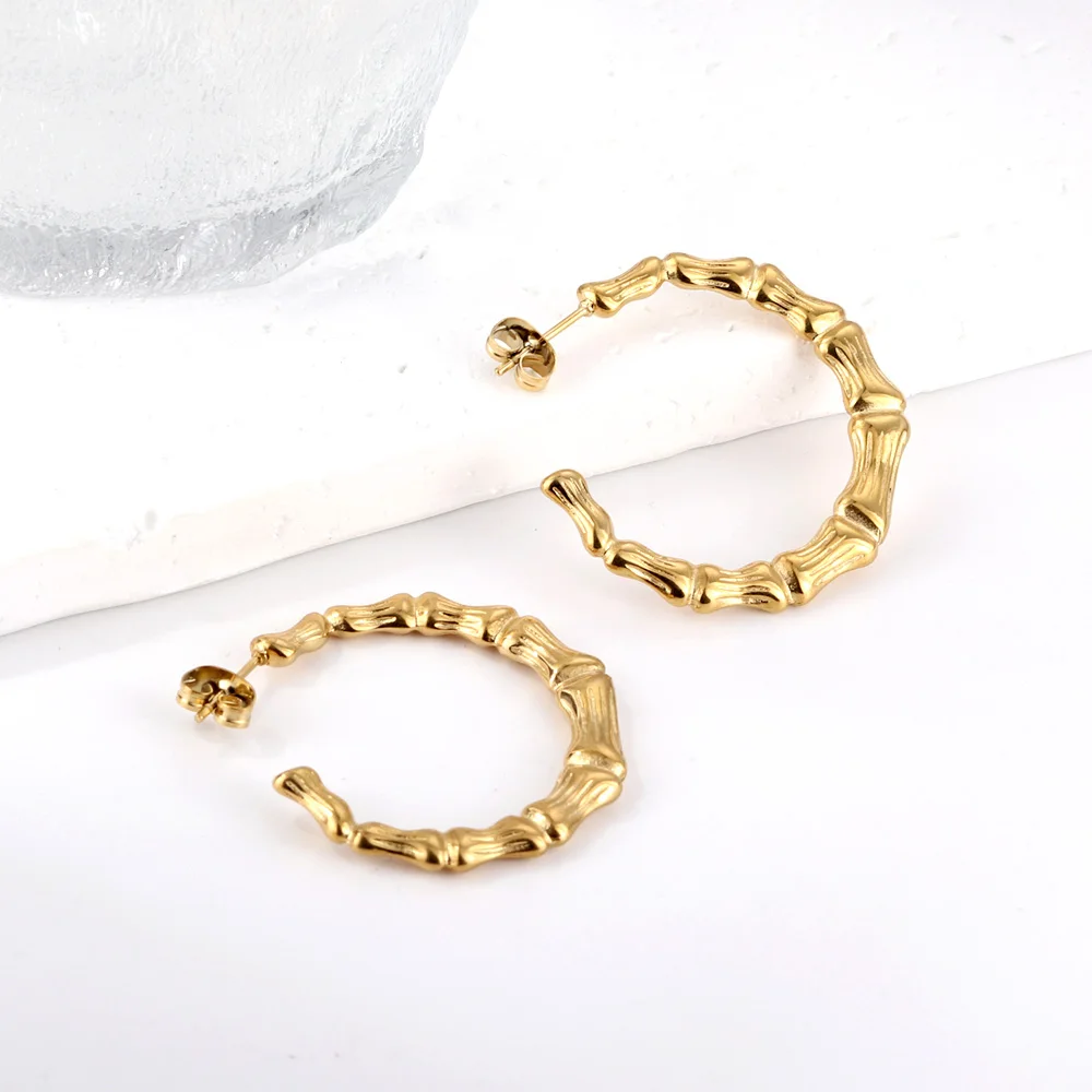 Set Di 6 Orecchini A Cerchio Grossi Per Donna - Placcati Oro 14K, 3 Misure (17/19/21mm), Ipoallergenici