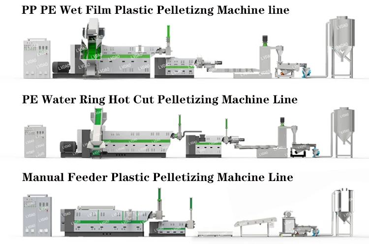 PE PP PS ABS PC High Capacity Plastic Recycling Machine pellet Plastic granulator price wast plastic machine pelletizing machine