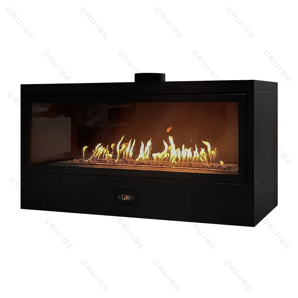 CRUISE Single/Double Row Flame Environmental Protection Clean Energy Fuels 1169mm Remote Control 3sided Linear Gas Fireplace