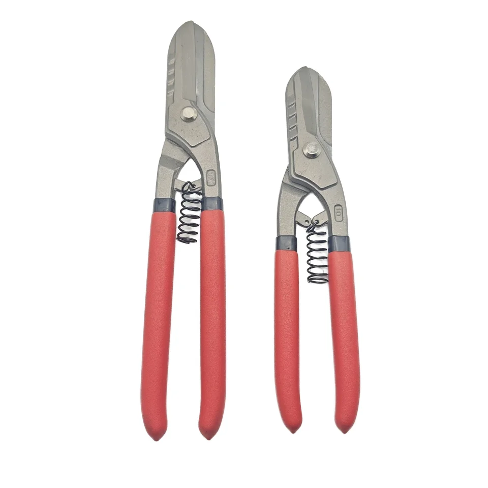 Professional Industrial Grade Tin Snips Smooth-Edge Aviation Sheet Shears with Steel and Rubber Handles