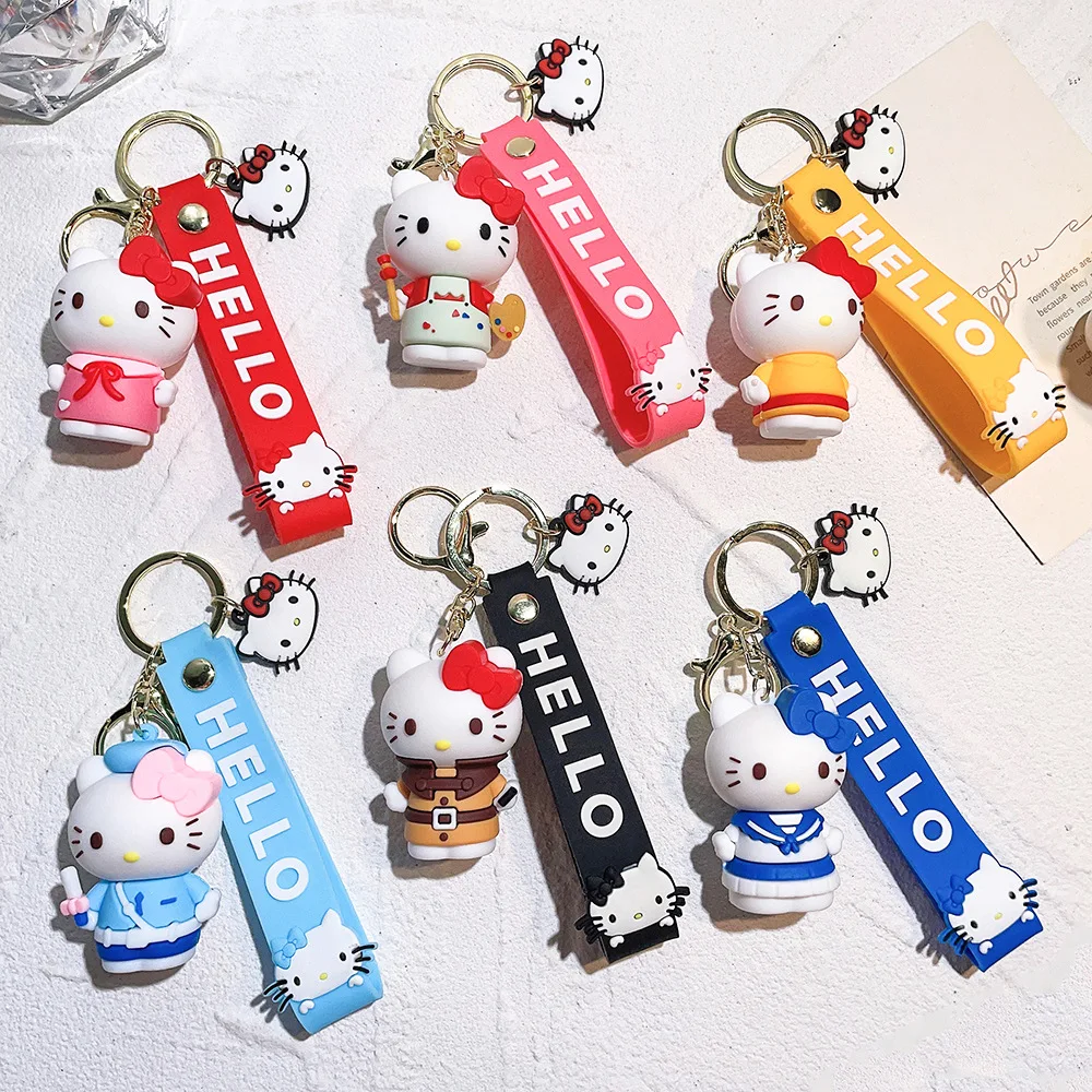 ZY2469C Hello Kitty 3D Keychains - Waterproof & Eco-friendly