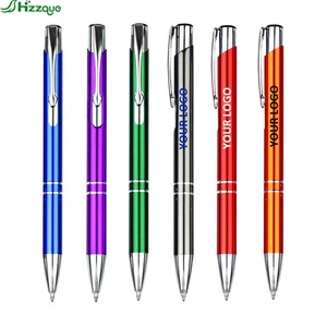 Newly Released Custom Laser Engraved Print Branded Logo Ballpoint Pens Promotional Cheap Metal Ball Point Pens 1.0mm