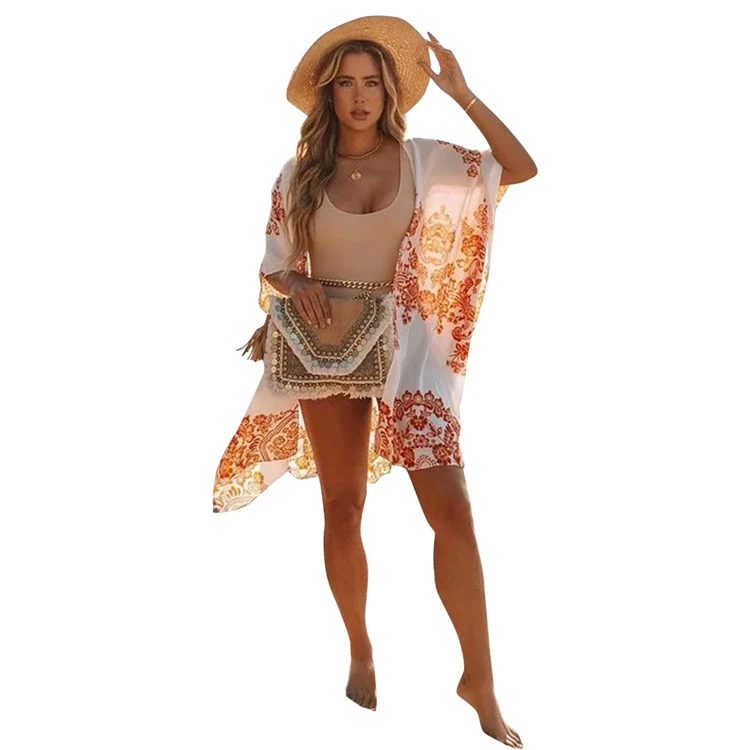 MOEN New Trendy Laides Swimwear Sets Solid Color Swimsuit Floral Cardigan Cover Up Woman Beachwear Swim Suit 2 Piece