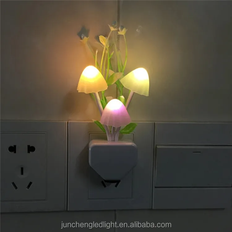 Romantic Style Multicolor Mushroom Led Night Light Home Bedroom Wall Decoration Wedding Festival New Year Lighting