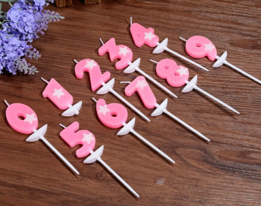 Candele Numeri Compleanno 0-9 - 10 Pezzi Colore Oro