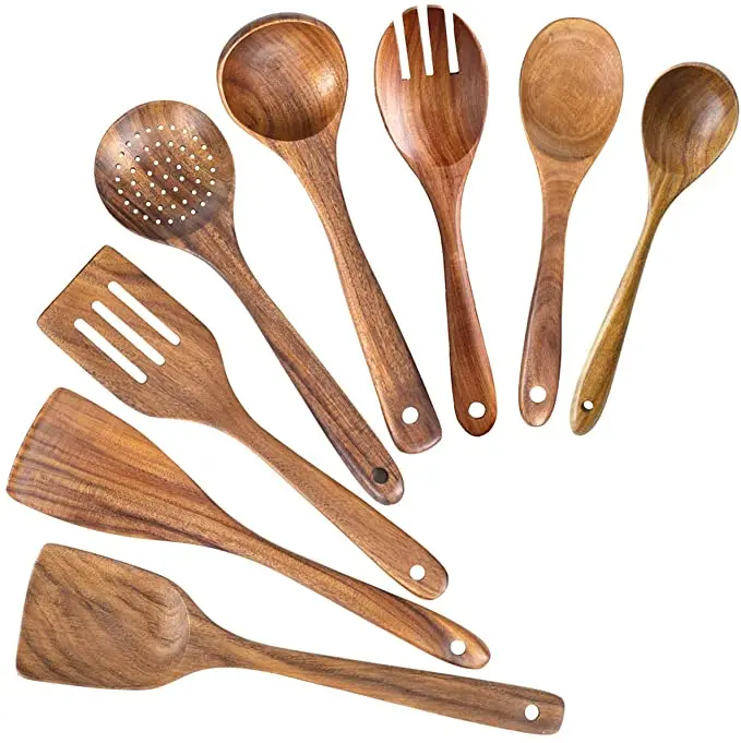 Espátula Giratoria De Madera De Teca Natural, Uten... – Grandado