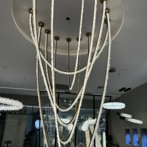 ECOJAS LED Crystal Luminescence New Luxury Design Pendent Light Art Decorative Chandelier