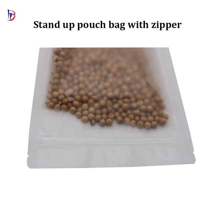 100pcs Ziplock Matte Custom Packaging Plastic Bag with Own Logo 1kg Transparent Clearly Stand up Zipper Bag
