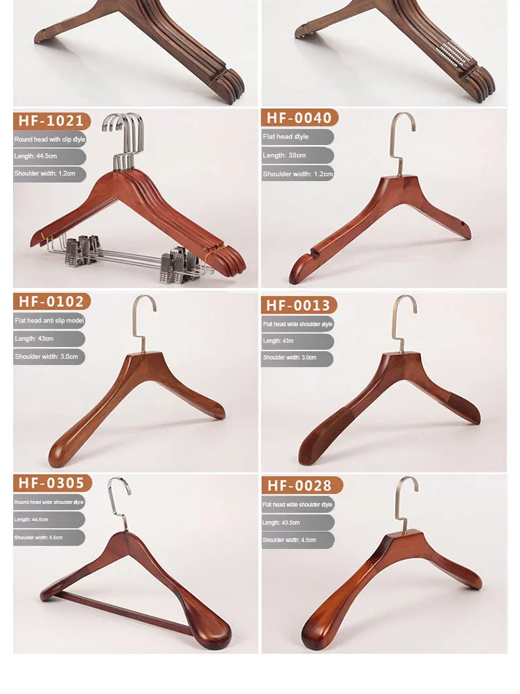 Custom Logo Solid Wooden Luxury Clothing Hanger Gold Hooks Non Slip ...