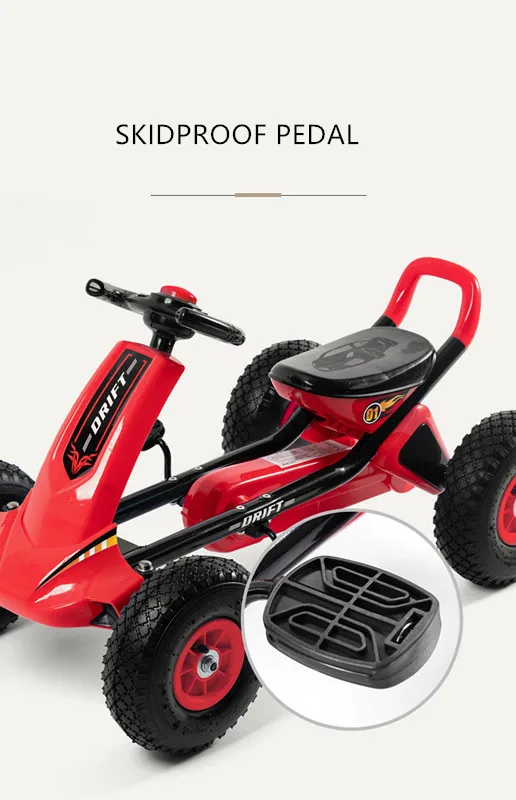 Hot Sale 2023 Adult Four Wheels Pedal Go Karts Rubber Tire Big Wheel