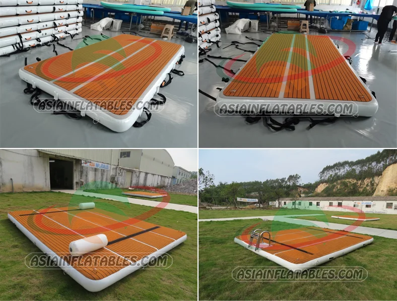 Professional PVC Inflatable Jet Ski Floating Dock Inflatable Swim Island Floating Raft