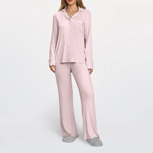 Premium Womens Lounge Sleep Set Lenzing Modal Custom Sleepwear Pjs Soft Stretch Ladies Pajama Set