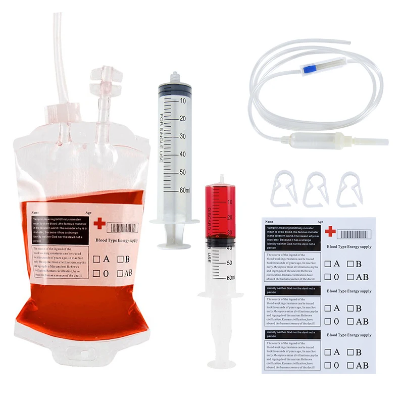 400ml Pvc Clear Halloween Blood Drink Pouch Bag For Halloween Party Decor Horror Props Cosplay