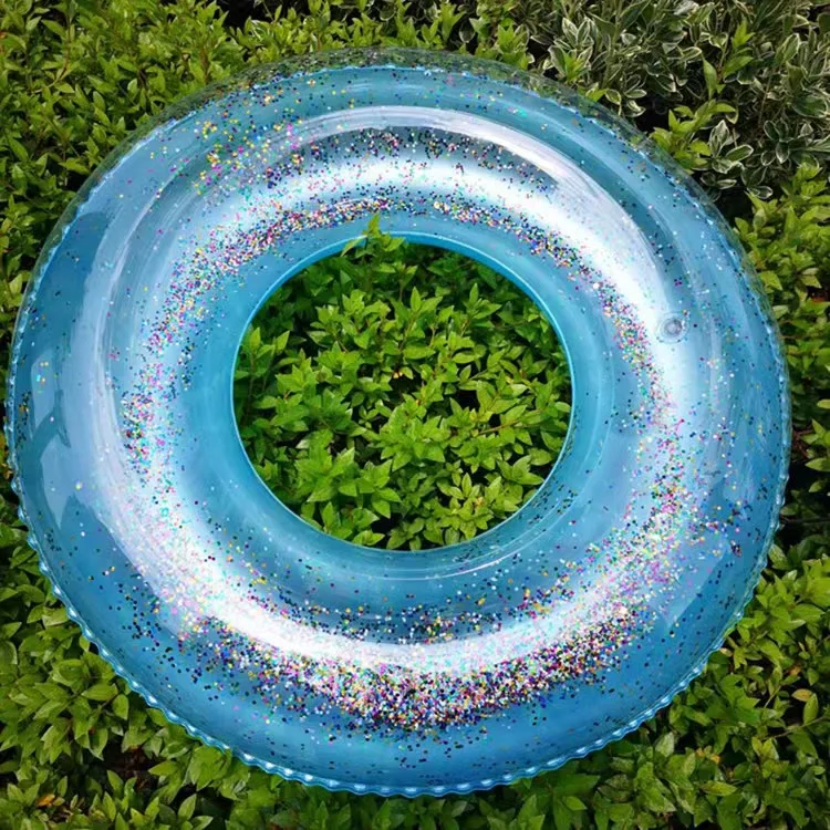 Factory Hot Sell Customize Inflatable Swim Ring Adults and Kids Floating Toys for Pool Pvc Material Glitter Swim Tubes Wholesale