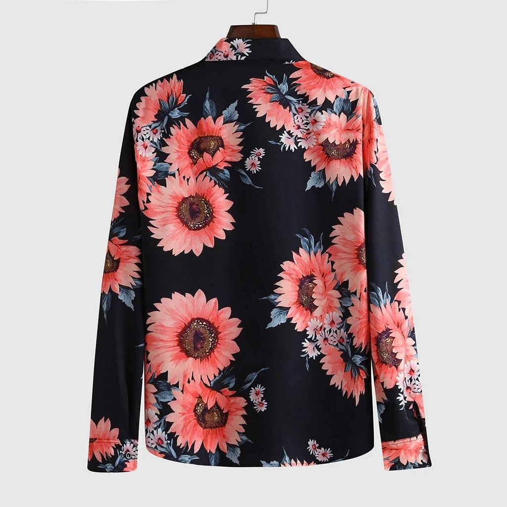 Custom men long sleeve shirt design summer beach hawaii men clothes sublimation printing button up t shirts
