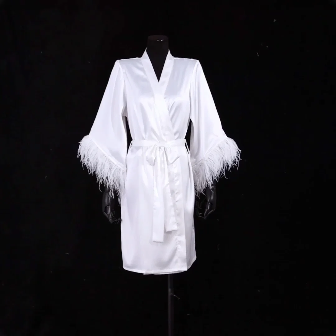 2023 Bride And Bridesmaid Robes For Wedding Party Feather Robe Buy