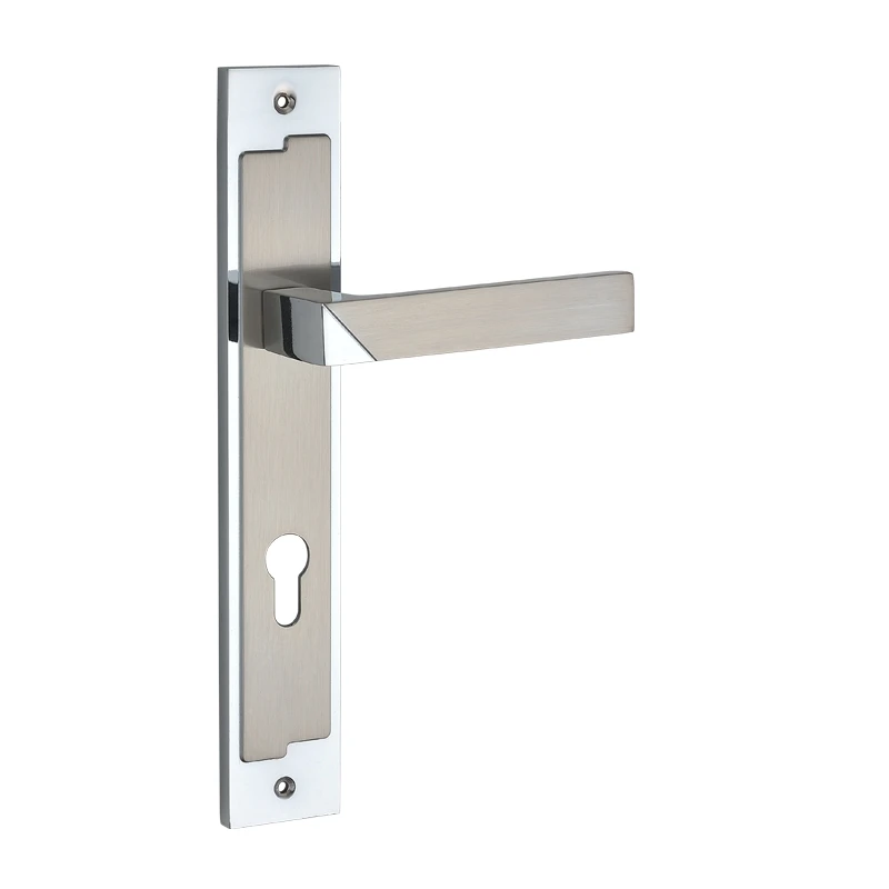 Wholesale Fancy Brand New  Zinc Alloy Door Handle With Plate Silver Colour
