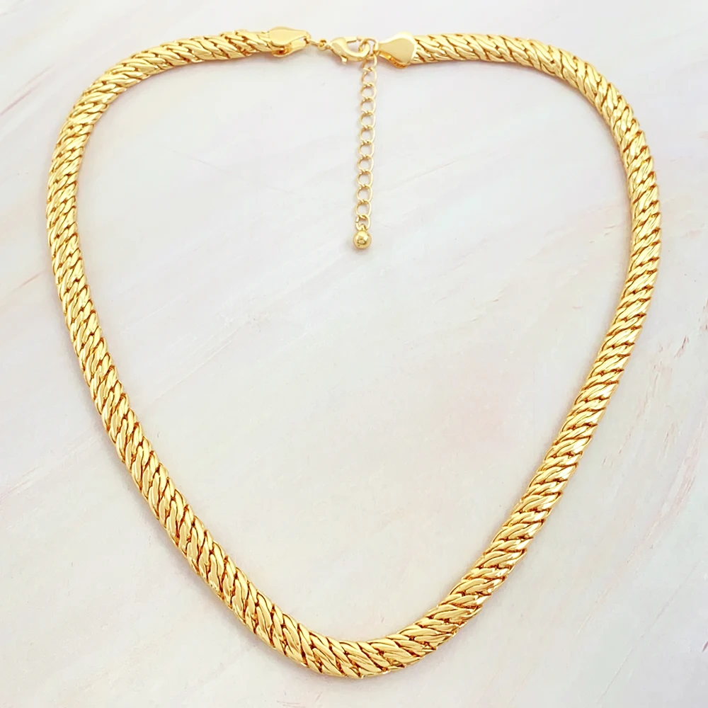 product women accessories jewelry brass customized link chain gold plated necklace for women-2