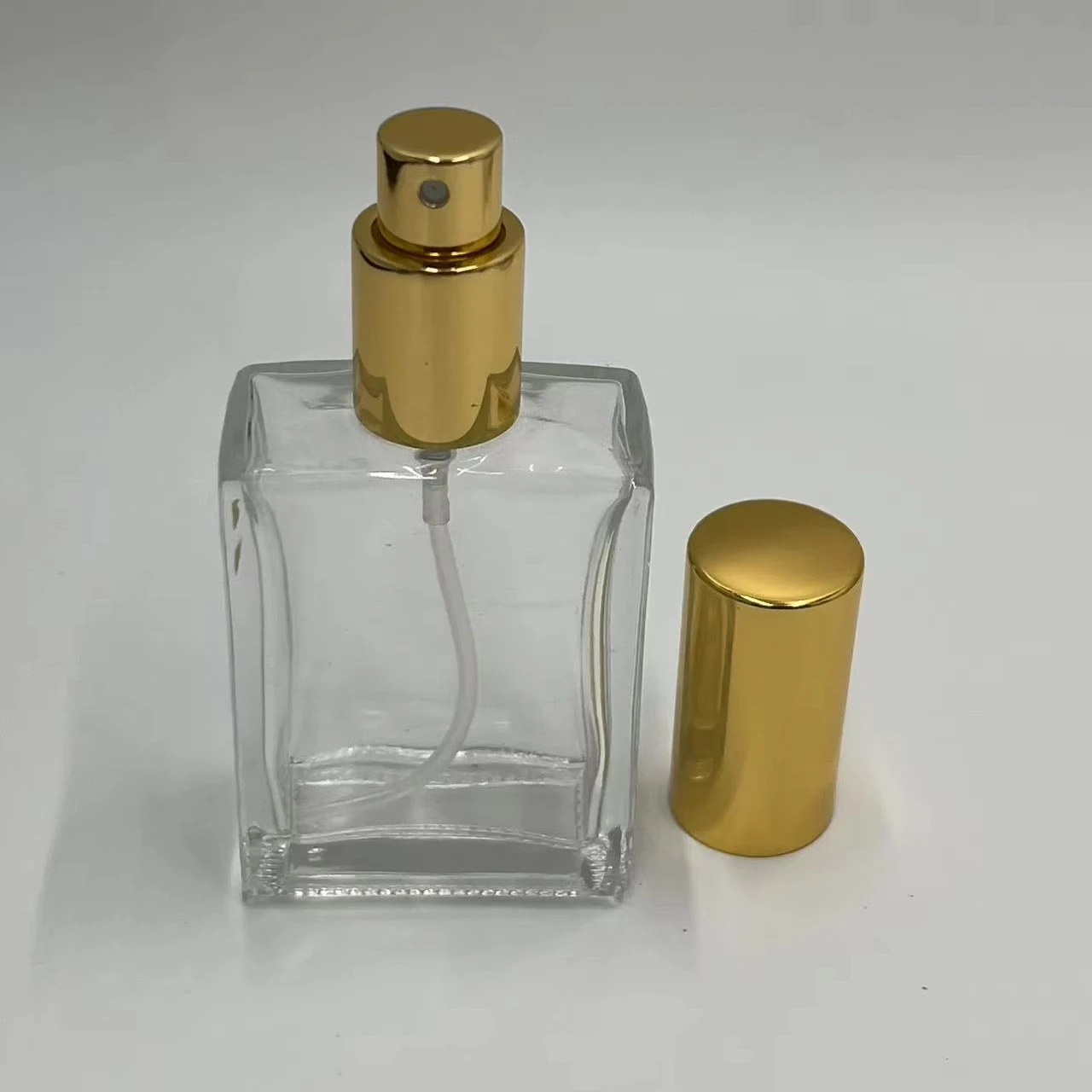 Rectangular Clear Empty Glass Perfume Spray Bottles Personal Care 30ml 50ml 100ml Volumes Square Screen Printing Pump Sprayer