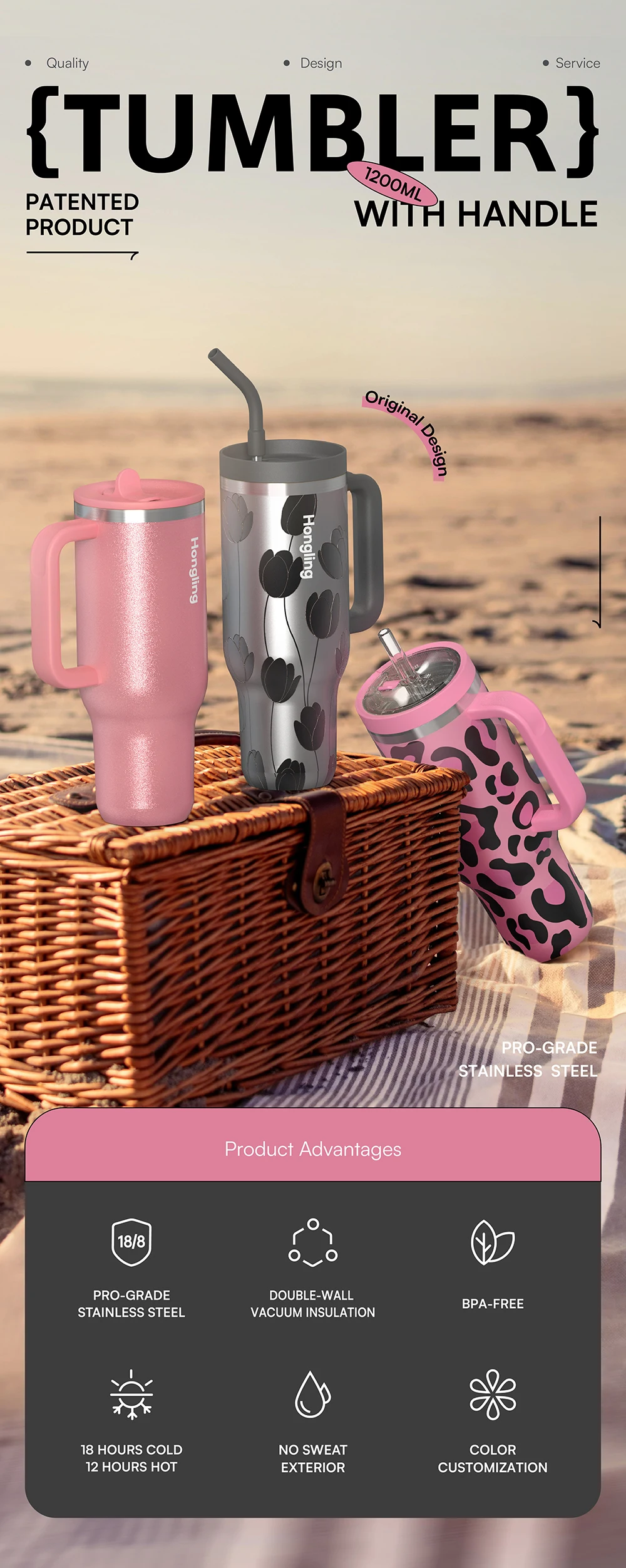 1.2L Tumbler with Handle Overview