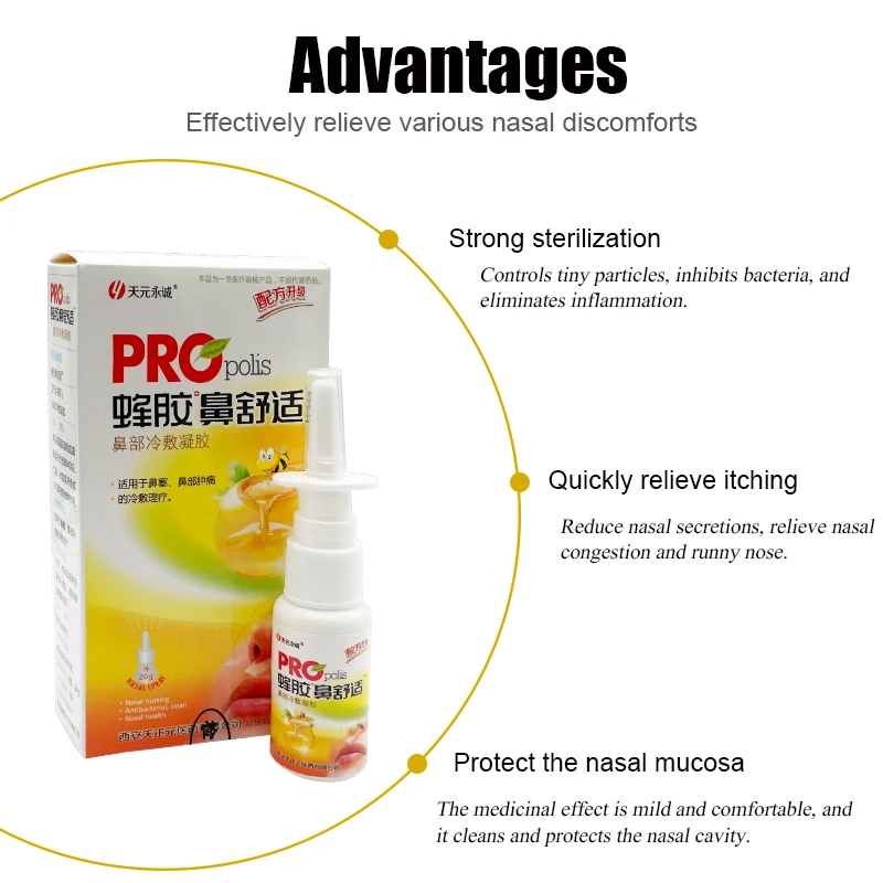 Propolis Extraction Sinusitis Rhinitis Spray Treatment Nose Drops