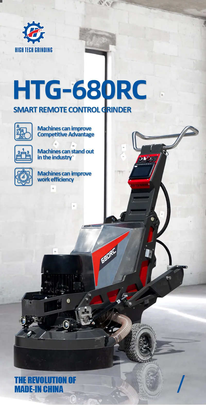 680mm Automatic Remote Control Driveway Sidewalk Cement Concrete Floor Polish Grinding