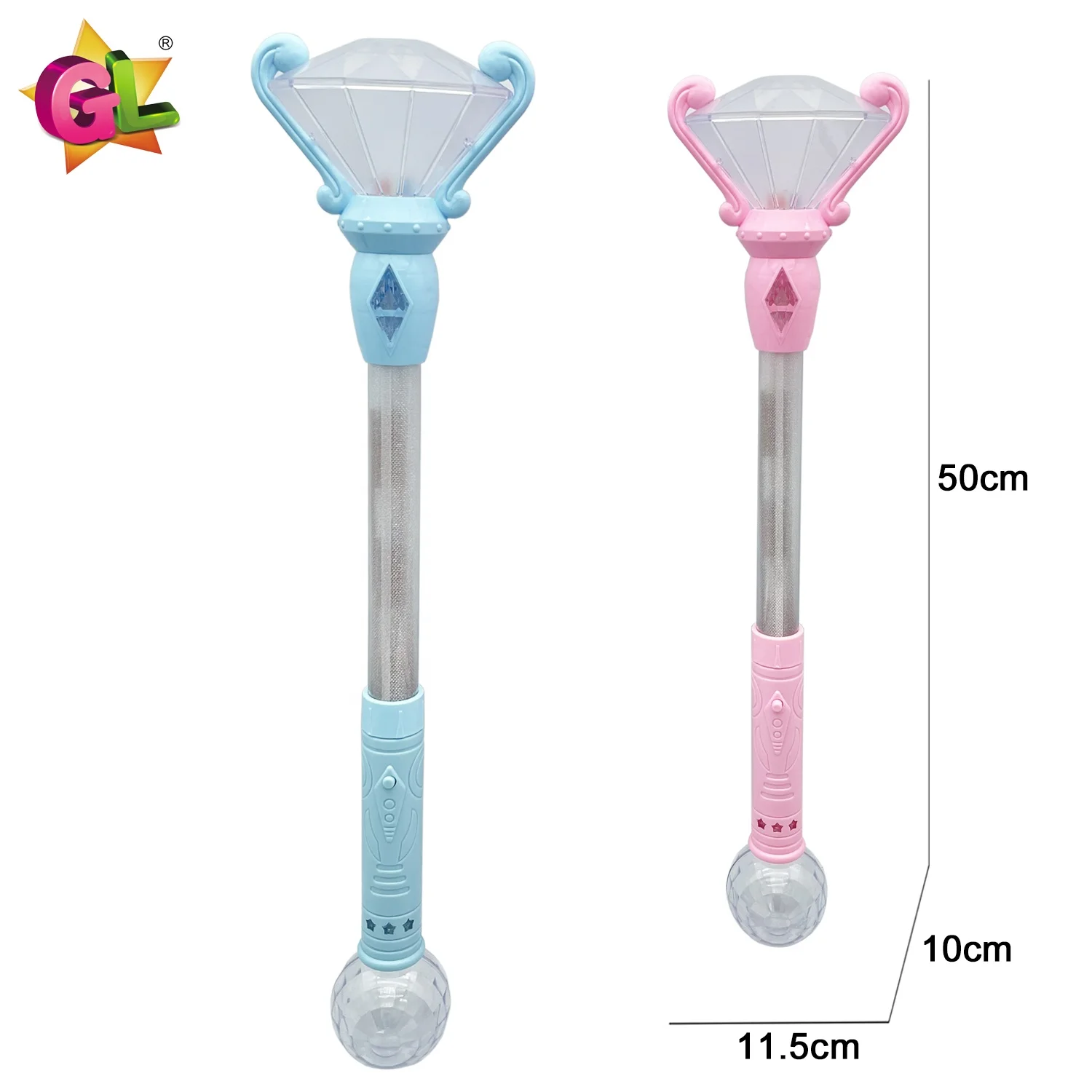 New Products 2024 Light up Diamond Magic Wand for Plastic Toy Blue pink  Light up Toys Led Flashing