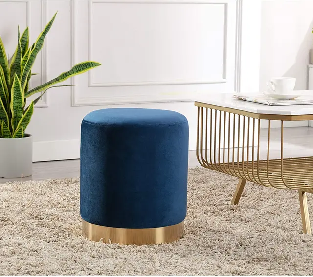 Factory wholesale Nordic Ottoman bedroom living room upholstered fabric custom color size stools