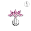 Steel color + Pink CZ