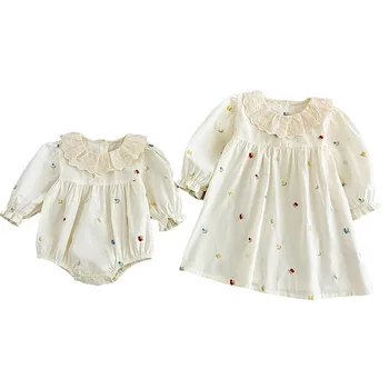 Girls' Dresses Baby Princess Dresses Spring Autumn Pure Cotton Baby Infants' Clothes Children's Sister Dresses